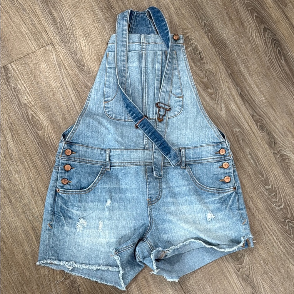 American Rag Light Blue Denim Overall Shorts